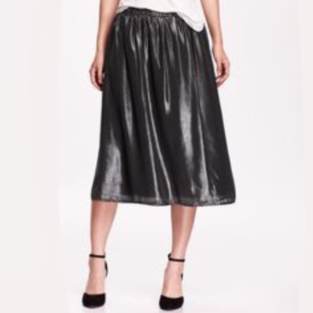 NEW: Metallic Luxe Skirt Black Large Goth Shimmer